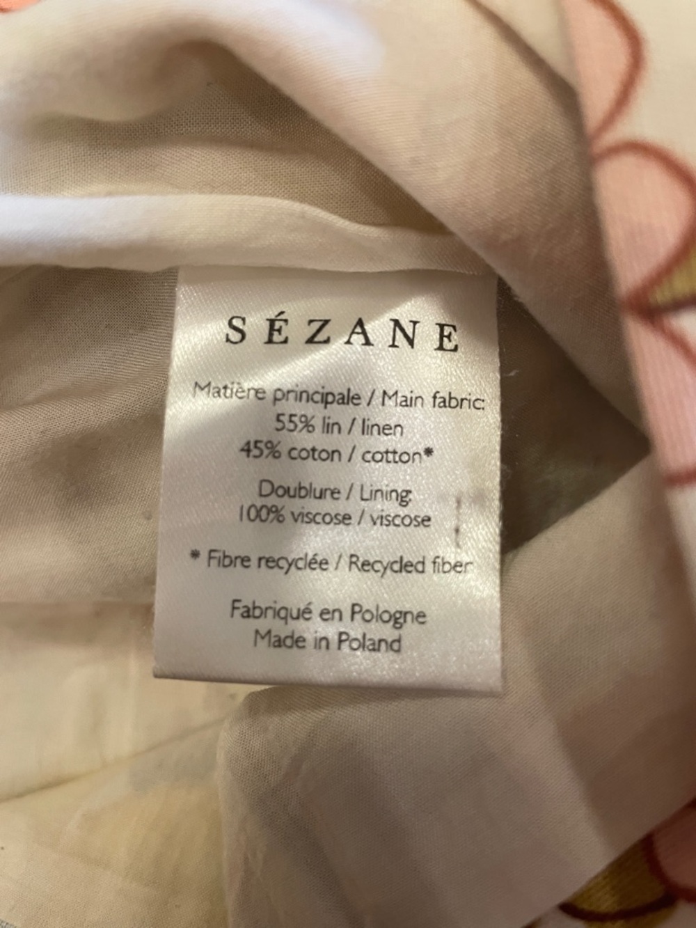 Sezane 70’s Printed Linen blend button front Betty Mini Skirt size 6 / 38 - Picture 5 of 6